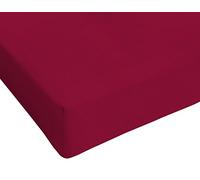 Italian Bed Linen Max Color Drap-Housse, 100 % Coton, Bordeaux, 1 Place et demie