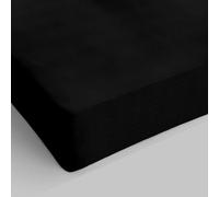 Italian Bed Linen Max Color Drap-Housse, 100 % Coton, Noir, 1 Place et demie