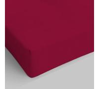 Italian Bed Linen Max Color Drap-Housse, Bordeaux, 1 Place et demie français
