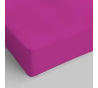 Italian Bed Linen Max Color Drap-Housse, Fuchsia, 2 Places Maxi