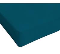 Italian Bed Linen Max Color Drap-Housse, Vert Pétrole, 1 Place et demie français