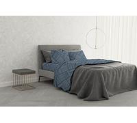 Italian Bed Linen MB Home Basic Parure de Lit “Dafne”, Citylife Blue, 2 Places