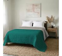 Italian Bed Linen MB Home Italy Elégant Couette d'été Gris Clair/Vert d'eau 260 x 270 cm