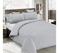 Italian Bed Linen MB Home Italy, Housse de Couette “Printed Colors”, Floyd Gris Foncé, 2 Places
