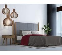 Italian Bed Linen MB Home Italy, Parure de Lit Trendy Chic, Cotton, Bordeaux, 2 Places