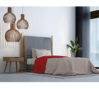 Italian Bed Linen MB Home Italy, Parure de Lit Trendy Chic, Cotton, Rouge, 1 Place