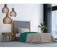 Italian Bed Linen MB Home Italy, Parure de Lit Trendy Chic, Cotton, Vert Bouteille, 1 Place et demie