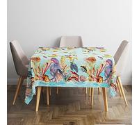 Italian Bed Linen Nappe Anti-Taches au Panama 100% Coton, Mare DI Corallo, 150x150 cm