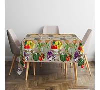 Italian Bed Linen Nappe Anti-Taches au Panama 100% Coton, Orto in tavola, 150x240 cm