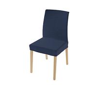 Italian Bed Linen Paire de Robes de Chaise avec Dossier Fashionable - 2 Housses de chaises élastiques - Taille Unique, Bleu foncé