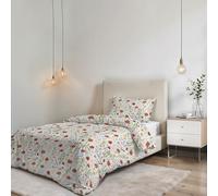 Italian Bed Linen Parure de Housse de Couette sans Repassage Karma - Ensemble Housse de Couette - Lit 1,5 Place, Microfibre - Housse 200x200 cm + Rabat et 1 taie d'oreiller 50x80 cm - Printemps