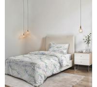 Italian Bed Linen Parure de Housse de Couette sans Repassage Karma - Ensemble Housse de Couette - Lit 1,5 Place, Microfibre - Housse 200x200 cm + Rabat et 1 taie d'oreiller 50x80 cm - Bouquet BLU