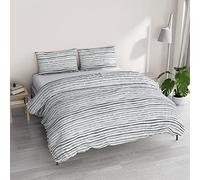 Italian Bed Linen Parure Housse de Couette Athena avec Sac et taies d'oreiller imprimés, Sofia Fumo, lit Double
