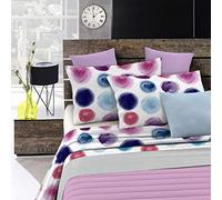 Italian Bed Linen PL-WT-07-2P Parure LIT avec Drap SUPÉRIEUR ET TAIES d'oreiller IMPRIMÉE “Watercolor”, WT 07, 2 Places