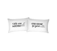 Italian Bed Linen Printed Paire de taies d'oreiller Impression numérique, Coton, PR43, 52 x 82 cm