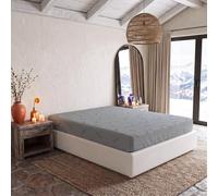 Italian Bed Linen Protège-Matelas Silvora, Extensible, sans Repassage | Protège-Matelas Deux Places 170x200 cm, Élastique tout autour, Tissu Microfibre avec Fibre d'Argent, Gris Mélangé