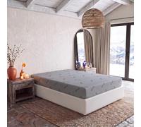 Italian Bed Linen Protège-Matelas Silvora, Extensible, sans Repassage | Protège-Matelas Une Place et Demi 120x200 cm, Élastique tout autour, Tissu Microfibre avec Fibre d'Argent, Gris Mélangé