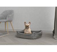 Italian Bed Linen Sogni e Capricci Pets, Panier de Chiens et Chats matelassée “Dandy”, Gris, 62x50x17 cm