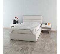 Italian Bed Linen Surmatelas rembourré et matelassé, Soumis au Traitement argenté, Polyester 100% Microfibre, Blanc, 120 x 195cm