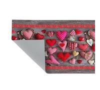 Italian Bed Linen Tapis avec Impression numérique fabriqué en Italie, Hearts, 50 x 50 cm