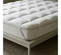 Italian Bed Linen TO-FANCY-BIANCO-1PM Fancy Topper, Small Double, Blanc