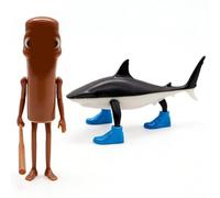 Italian Brain Figurines PyrrlicToy 2 Pcs Figurine Italian Brain Décorations de Gâteaux Mini Figurines Tun Tun Tun Sahur Décoration de Gâteau Figurine de Dessin Animé pour Enfants Fête D'anniversaire