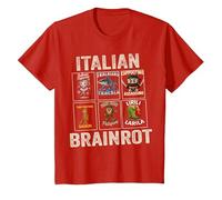 Italian Brainrot T-Shirt, Enfant, Rouge, 3 Ans