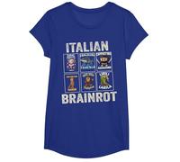 Italian Brainrot T-Shirt, Fille, Bleu Royal, XS