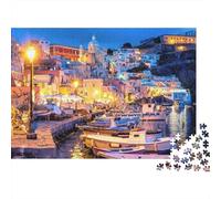 Italian Coastal Town Jigsaw Puzzle 1000 Pièces Recyclable Mediterranean Jigsaw Puzzles Puzzle Accessoires de Jeu Fun and Challenging Family Game Excellente Idée de Cadeau 38x26cm/1000pcs