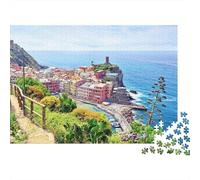 Italian Coastal Town Puzzle de 1000 Piècess Recycled Cinque Terre Puzzle for Elderly Puzzle Game Props for Family and Friends Birthdays Great Gift 70x50cm/1000pcs
