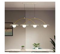 Italian Creative Fashion Iron Glass Strip Gold White LED Restaurant Pendant Light Study Studio Lighting Fixtures