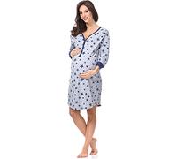 Italian Fashion Chemise de Nuit Allaitement | Pyjama Grossesse et Maternité | Pyjama Femme Enceinte pour la Maison et l’Hôpital | Tenue Maternité Accouchement à Boutons S-XXL