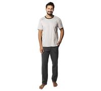 Italian Fashion IF Pyjama moderne pour homme - 100 % coton - Fabriqué en UE, Beige long, S