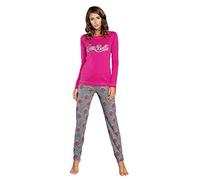 Italian Fashion Pyjama Femme Coton | Ensembles de Pyjama Femme | Pyj' Hiver Chaud | Vêtements de Nuit | 2 Pièces avec Haut à Manches Longues et Pantalon | Différents Motifs S-XXL