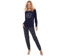 Italian Fashion Pyjama Femme Coton | Ensembles de Pyjama Femme | Pyj' Hiver Chaud | Vêtements de Nuit | 2 Pièces avec Haut à Manches Longues et Pantalon S-XXL
