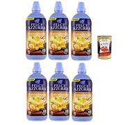 Italian Gourmet Adoucissant Argan Vanille 6 x 900 ml | Parfum durable et longue durée, 45 lavages par bouteille, idéal, poids net total 5,4 l + pulpe gratuite 400 g