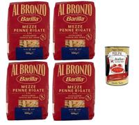 Italian Gourmet Al Bronzo Mezze Penne Rigate pâtes au bronze 4 x 500g