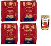Italian Gourmet Al Bronzo Mezzi Rigatoni pâtes tréfilées au bronze 4 x 500g
