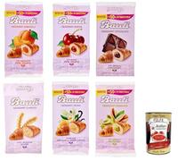 Italian Gourmet Assortiment Croissants Bauli - 6 Parfums (Abricot, Cerise, Chocolat, Crème Vanille, Pistache, Classique) - Goûter & Petit Déjeuner - Lot Mixte Moelleux + Italian Gourmet Polpa