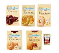Italian Gourmet Assortiment de Biscuits Italiens Mulino Bianco - Chicche, Gemme, Canestrini, Cuor di Mela & Settembrini, spécialités italiennes pour petit-déjeuner + Italian Gourmet Polpa