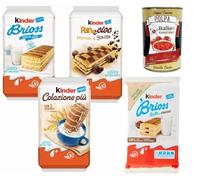 Italian Gourmet Assortiment Gâteaux Kinder Petit-Déjeuner - Brioss, Panecioc & Colazione Più - Snacks Moelleux au Lait, Cacao et Céréales - Lot Familial Petit Déjeuner + Italian Gourmet Polpa