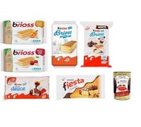 Italian Gourmet Assortiment Goûter Italien Kinder Brioss Abricot Cerise Lait Cacao Kinder Délice Fiesta Gâteaux Moelleux Individuels Petit Déjeuner Famille Lot Économique + Italian Gourmet Polpa