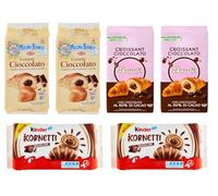 Italian Gourmet Assortiment Viennoiseries Italiennes Chocolat - Kinder Kornetti + Mulino Bianco Cornetti + Bauli Croissant 60% Cacao - Lot Petit Déjeuner Goûter + Italian Gourmet Polpa