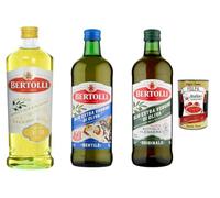 Italian Gourmet Bertolli Lot 3×1L Huiles d’Olive Assorties pour Cuisine & Assaisonnement - Cuisson 210°C, Goût Doux & Classique - Usage Quotidien + Italian Gourmet Polpa 400g