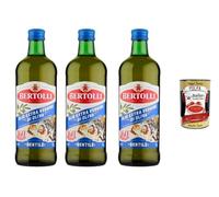 Italian Gourmet Bertolli Lot 3 Huile d’Olive Extra Vierge 1L “Gentile” Goût Doux Fruité Léger - Cuisine & Assaisonnement - Pack Familial + Italian Gourmet Polpa 400g