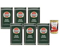 Italian Gourmet Bertolli Lot Huile d’Olive 6 x 1 L (mélange huiles d’olive raffinées & vierges) format familial cuisson & assaisonnement + Italian Gourmet Polpa 400 g