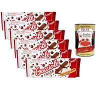 Italian Gourmet Biscuits Italiens Gocciole Finger Pavesi - Biscuits sablés format finger avec pépites de chocolat, snack pour goûter & pause café, lot 6 x 120 g (720 g) + Italian Gourmet Polpa