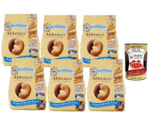 Italian Gourmet Biscuits Italiens Mulino Bianco Abbracci Cacao & Crème - Lot Familial 6 x 350 g (2,1 kg) Petit-Déjeuner & Goûter + Italian Gourmet Polpa
