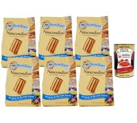 Italian Gourmet Biscuits Italiens Nascondini Mulino Bianco au Chocolat, Biscuits fourrés au chocolat, spécialité italienne pour petit-déjeuner et goûter, lot familial 6x 330 g + Italian Gourmet Polpa