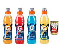 Italian Gourmet Boisson isotonique pour le sport Mélange de 4 variétés 48 × 500 ml - Boisson électrolytique pour l'énergie et la performance - Boisson hydratante pour le sport + Italian Gourmet Polpa